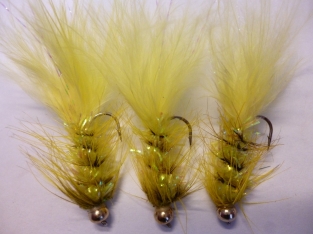 Size 10 Crystal Bugger Yellow Bead Head
